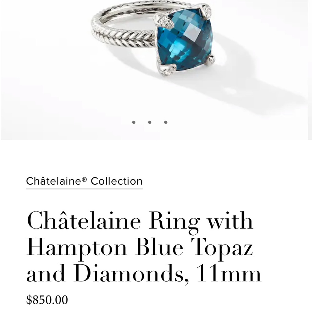 AUTHENTIC HAMPTOM BLUE TOPAZ DAVID YURMAN RING